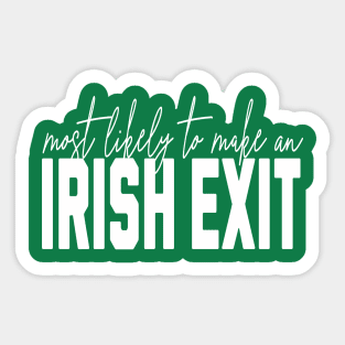 Irish exit Sticker